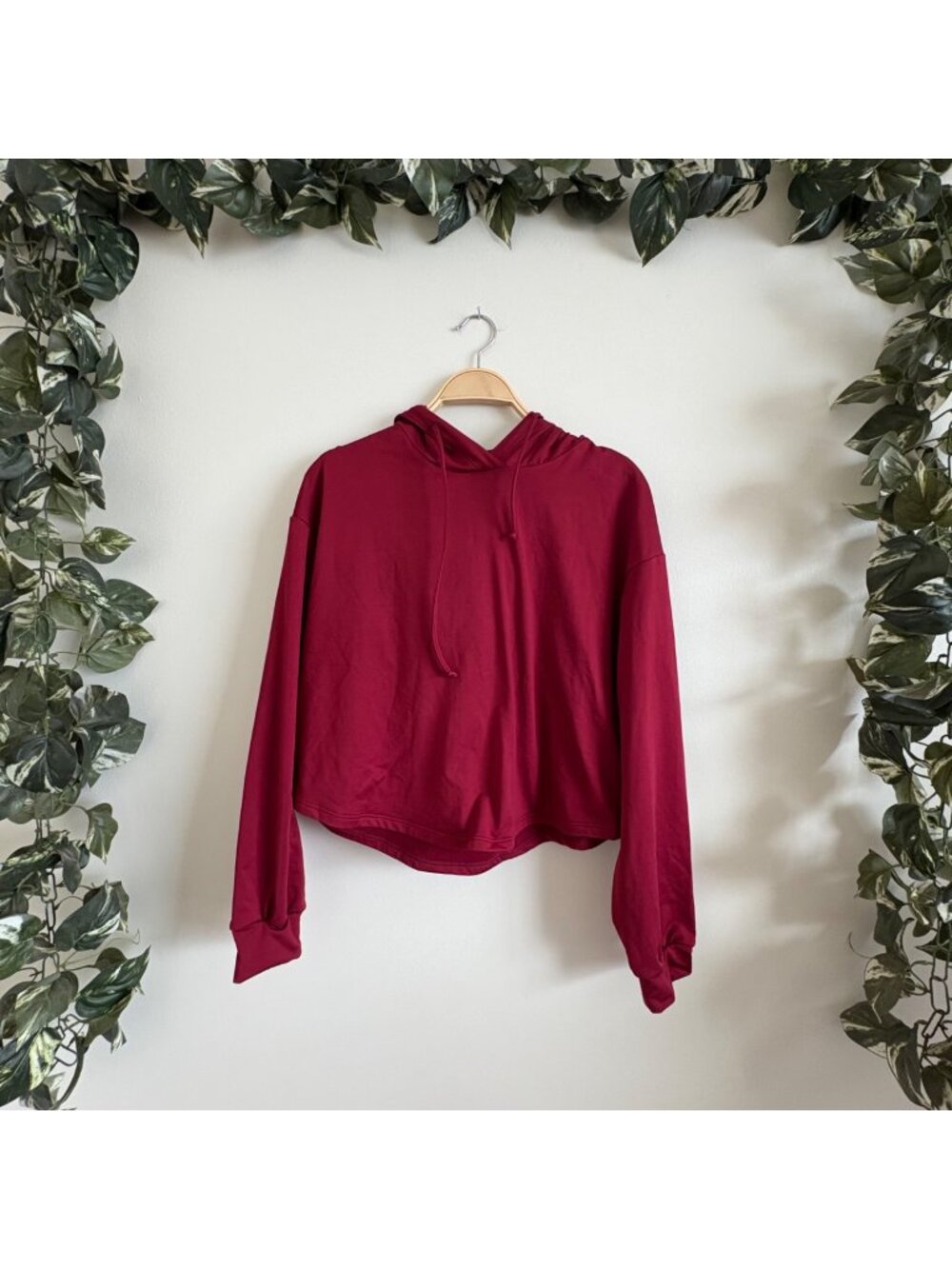 Shein Athletic Pullover Hooded Sweatshirt Burgundy Women’s Size M